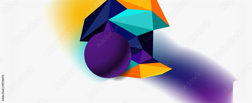 Trendy 3d geometric composition, design template for business or technology presentation, internet poster or web brochure cover Trendy 3d geometric composition, design template for business or technology presentation, internet poster or web brochure cover