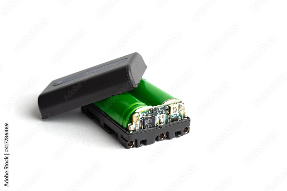 Power source the battery on a white background. Power source the battery on a white background.