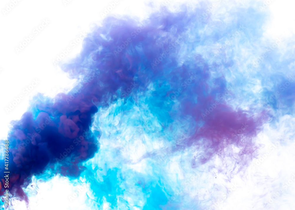 Blue and pink smoke isolated on a white Blue and pink smoke isolated on a white