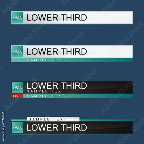 Lower third design template. Vector illustration.