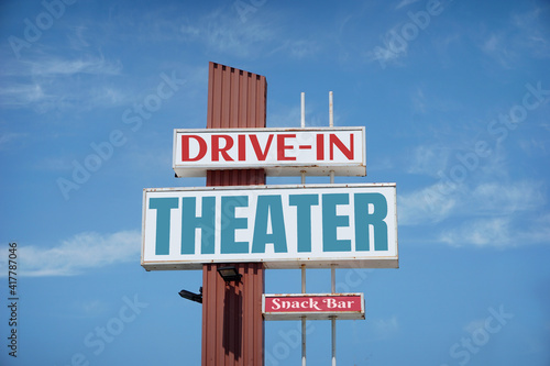 Retro drive-in theater sign