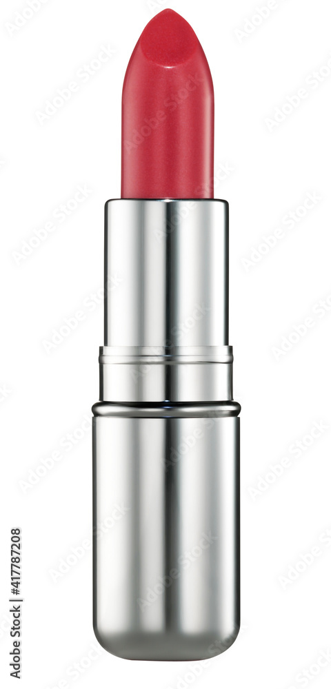 Obraz premium Red lipstick on white background with clipping path.