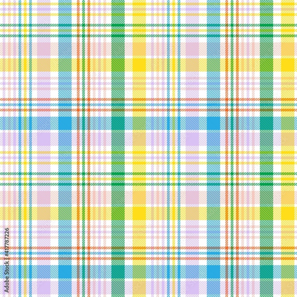 Rainbow Pastel Plaid textured Seamless Pattern