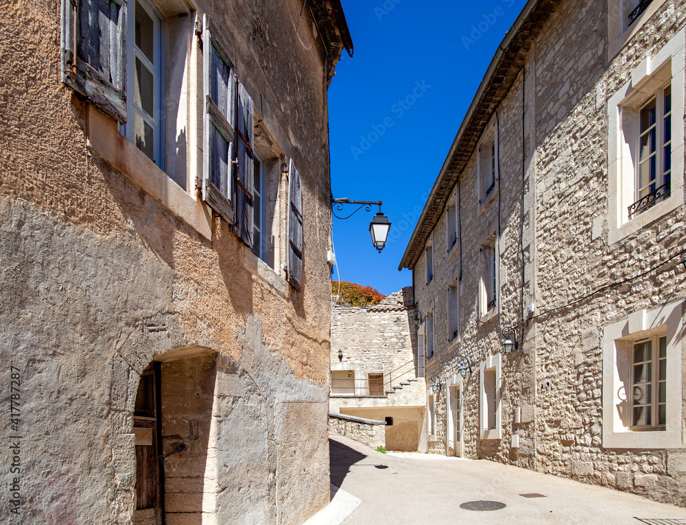 Traditional Stone Houses in the village of Lacoste, Vaucluse, Provence, France