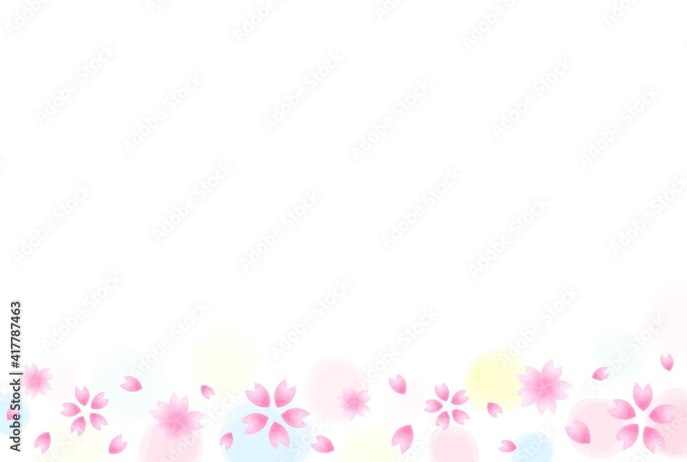 綺麗な水彩の桜の背景素材