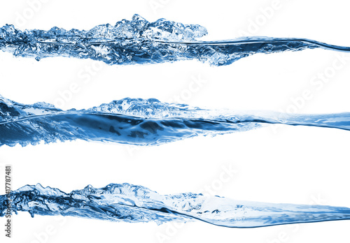 Set of water splashing isolated on white background