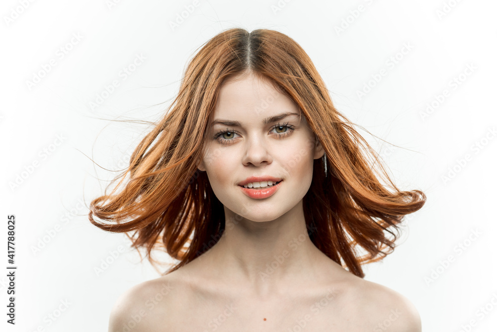 woman naked shoulders close-up cosmetics glamor studio woman naked shoulders close-up cosmetics glamor studio