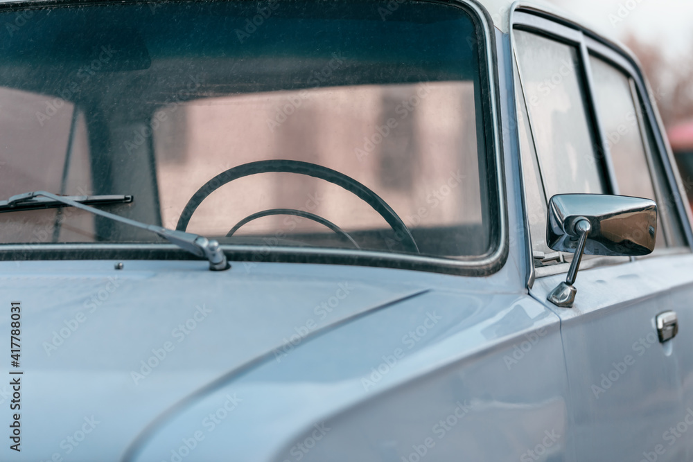 Obraz premium Background fragment old Soviet vintage retro car Lada Zhiguli Russian VAZ-2101 penny made in the USSR