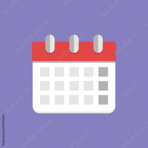 Calendar flat icon vector illustration. Month, years, date sign