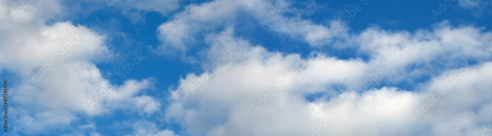 .Blue sky with clouds. Sky background. Panorama