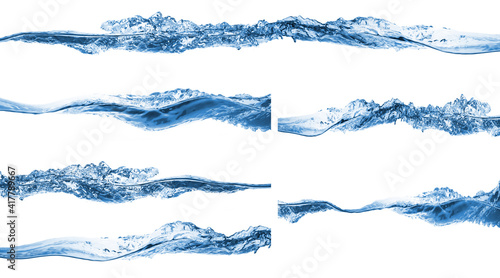 Set of water splashing isolated on white background