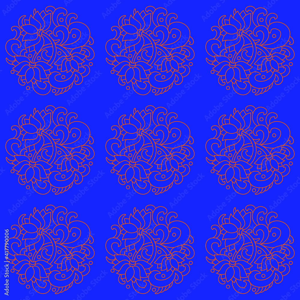 Fototapeta premium Ornamental lotus.vector, abstract, oriental style, flower, lotus, yoga, medallion, hand-drawing. for textile printing, logo, wallpaper