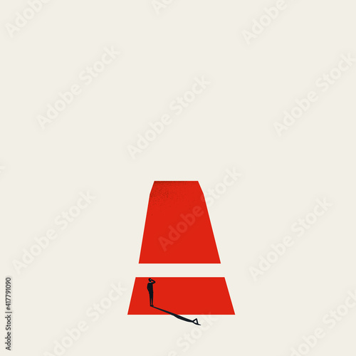 Business risk management vector concept. Symbol of danger, caution. Minimal art design.