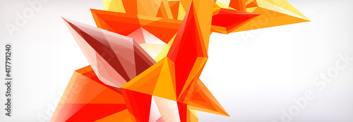 Vector 3d triangles and pyramids abstract background for business or technology presentations, internet posters or web brochure covers