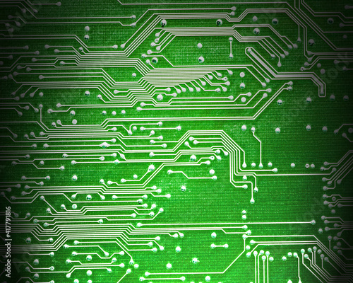 computer circuit board in green