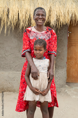 old woman and child photo