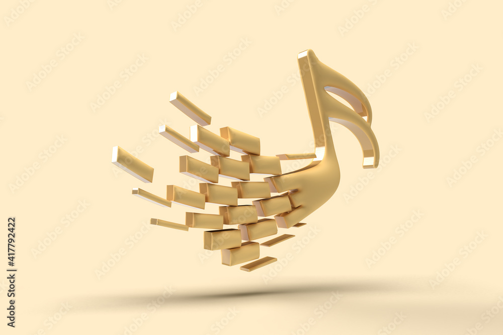 3D Render Music Notes illustration Design. 3D Render Music Notes illustration Design.