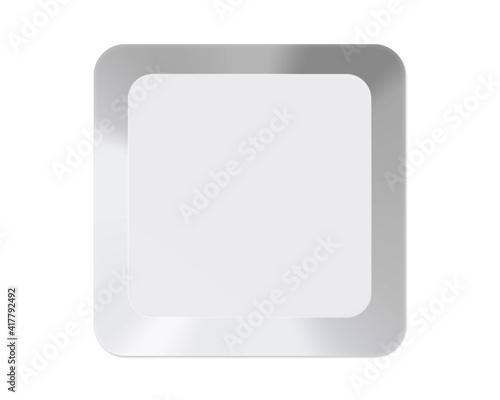 White computer key with clear space isolated on white