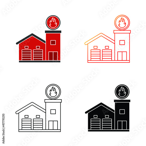 Fire station icon pack