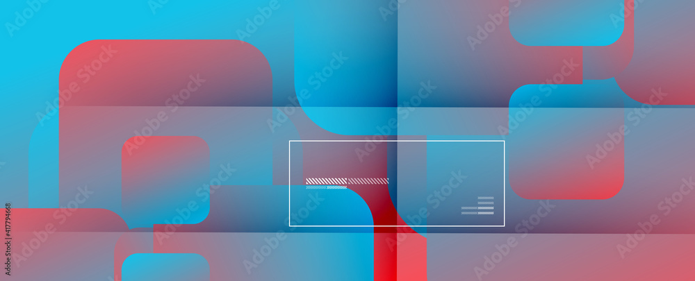 Square shapes composition geometric abstract background. 3D shadow effects and fluid gradients. Modern overlapping forms Square shapes composition geometric abstract background. 3D shadow effects and fluid gradients. Modern overlapping forms