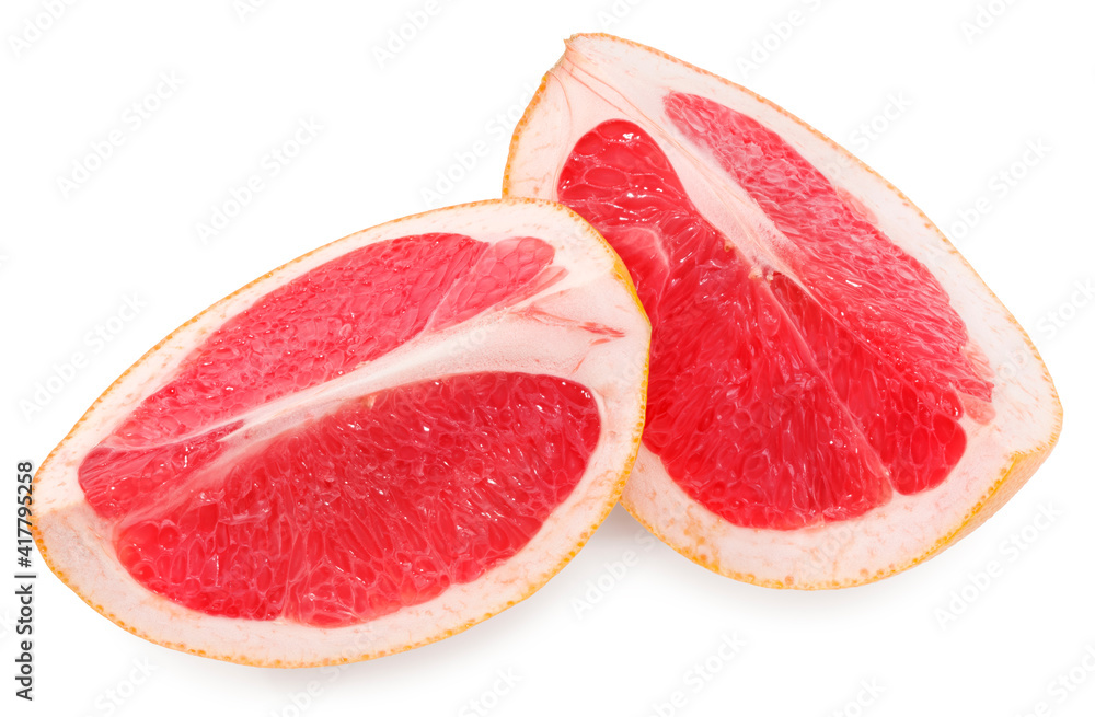 cut of grapefruit isolated on white background. full depth of field. clipping path cut of grapefruit isolated on white background. full depth of field. clipping path