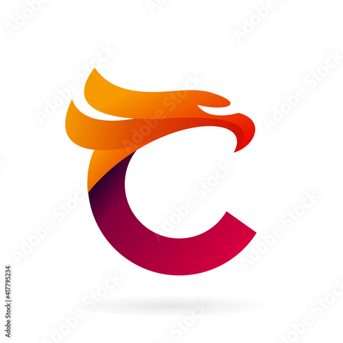 eagle letter c logo vector