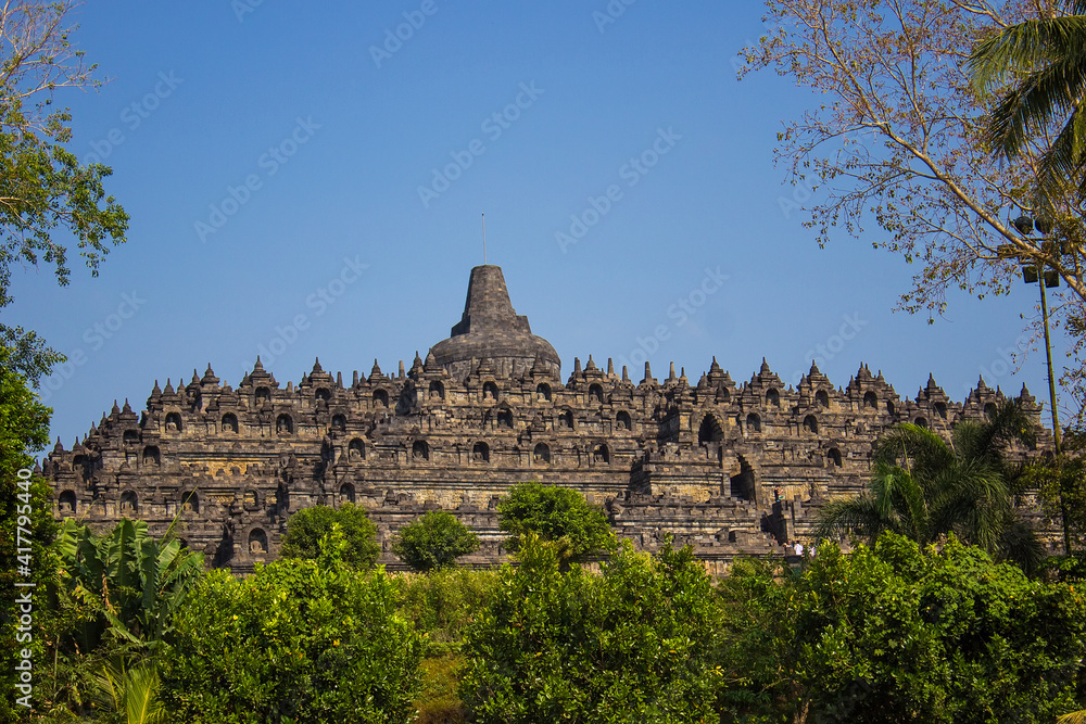 Ancient Heritage Buddhist temple Borobudur complex in Yogyakarta in Java island, Indonesia
