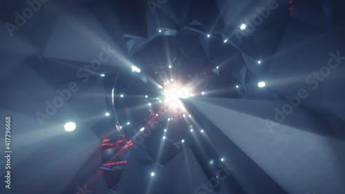 Tunnel with flashing lights...
