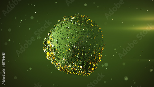 Cluster of green bubbles is...