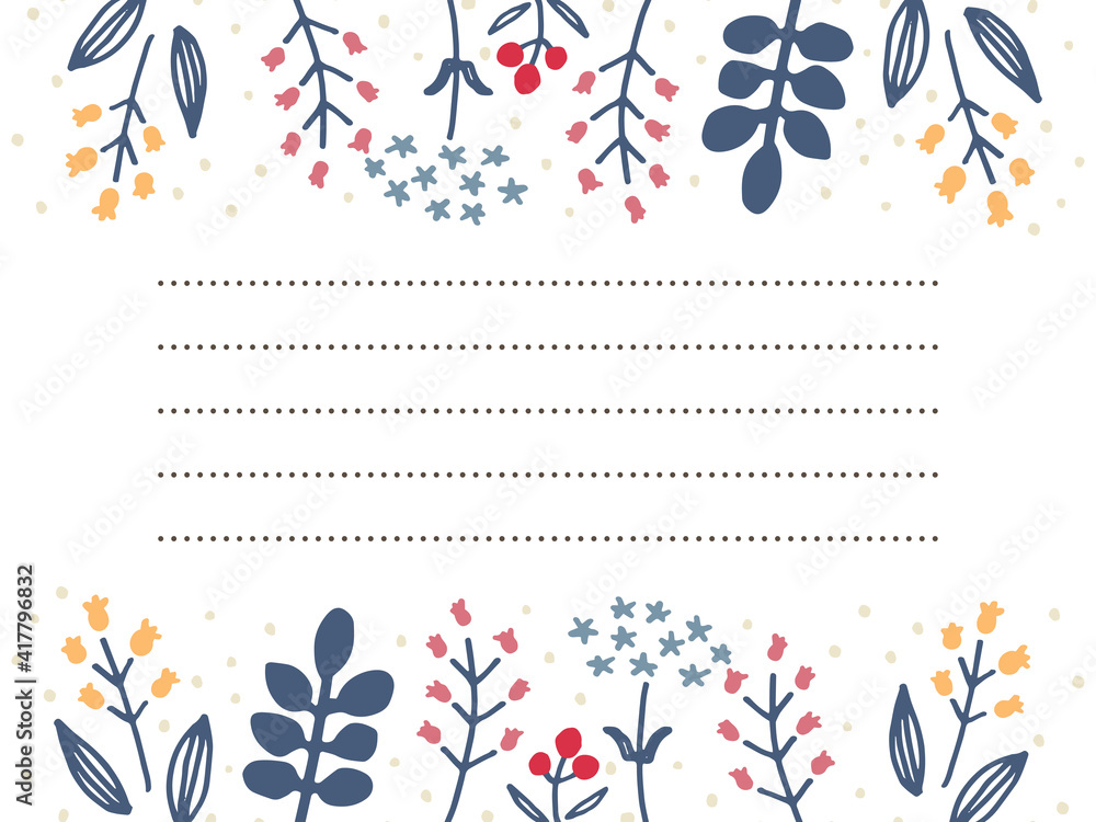 お花シンプル線画お手紙フレーム Stock Vector Adobe Stock お花シンプル線画お手紙フレーム Stock Vector Adobe Stock