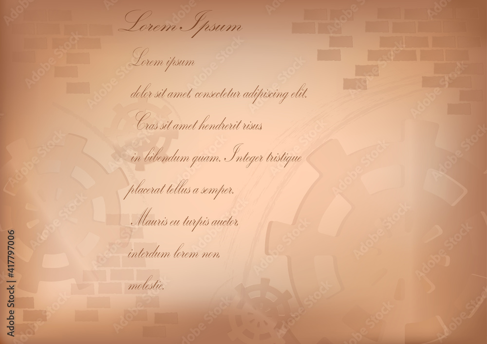 Obraz premium Brick wall and gears