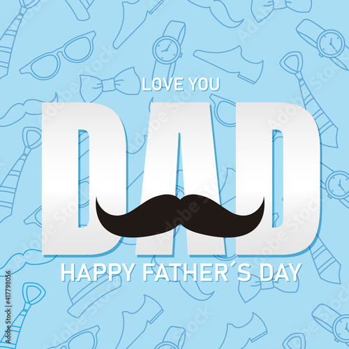 happy fathers day card. Men's accessories and space for text