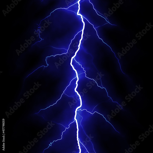 Lightning flash on black background