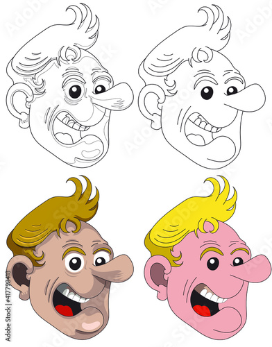 Tête d'homme qui cri