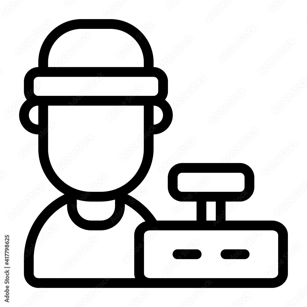 Cashier icon with outline style. Suitable for website design, logo, app and UI. Cashier icon with outline style. Suitable for website design, logo, app and UI.