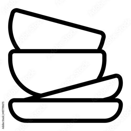 Dishes icon with outline style. Suitable for website design, logo, app and UI.