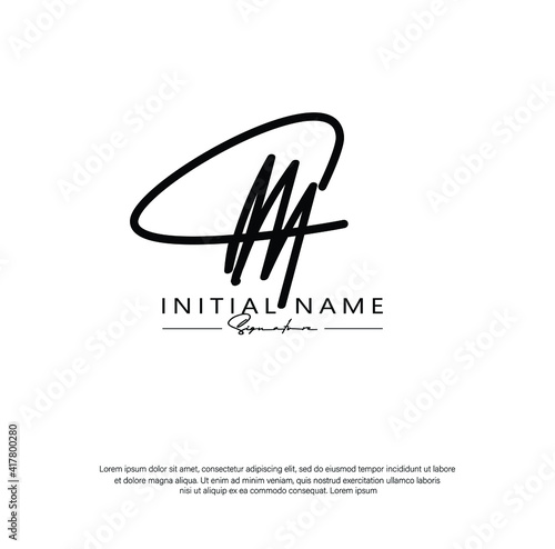 C M CM M C MC Initial letter handwriting and signature logo. Beauty vector initial logo .Fashion, boutique, floral and botanical