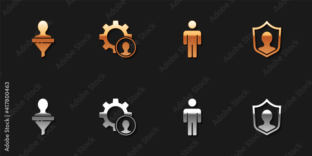 Set Head hunting, , User of man and protection icon. Vector. Set Head hunting, , User of man and protection icon. Vector.
