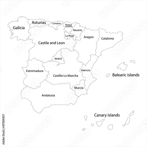Spain regions map