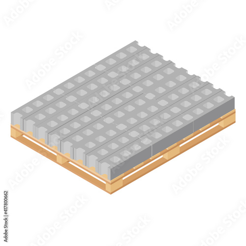 Wooden pallet isometric blocks