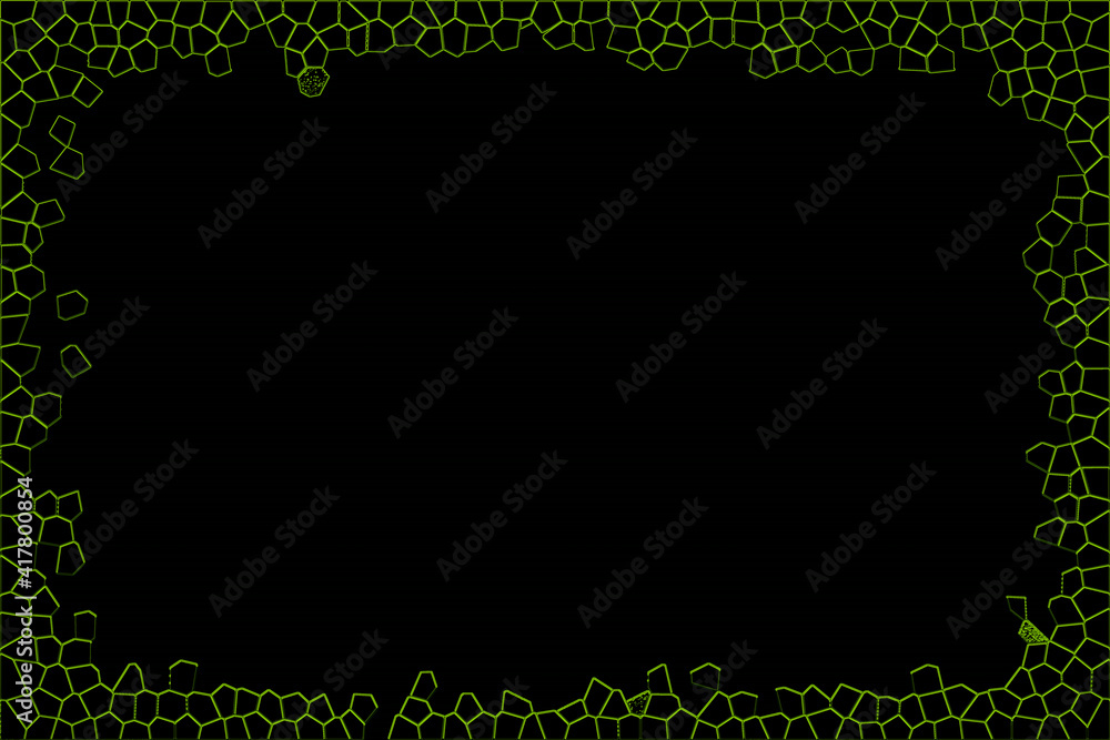 Horizontal black and green frame. Catroon style geometric backdrop. Cool simple design of empty surface with dark border. Decorative artistic image with empty square for text Horizontal black and green frame. Catroon style geometric backdrop. Cool simple design of empty surface with dark border. Decorative artistic image with empty square for text