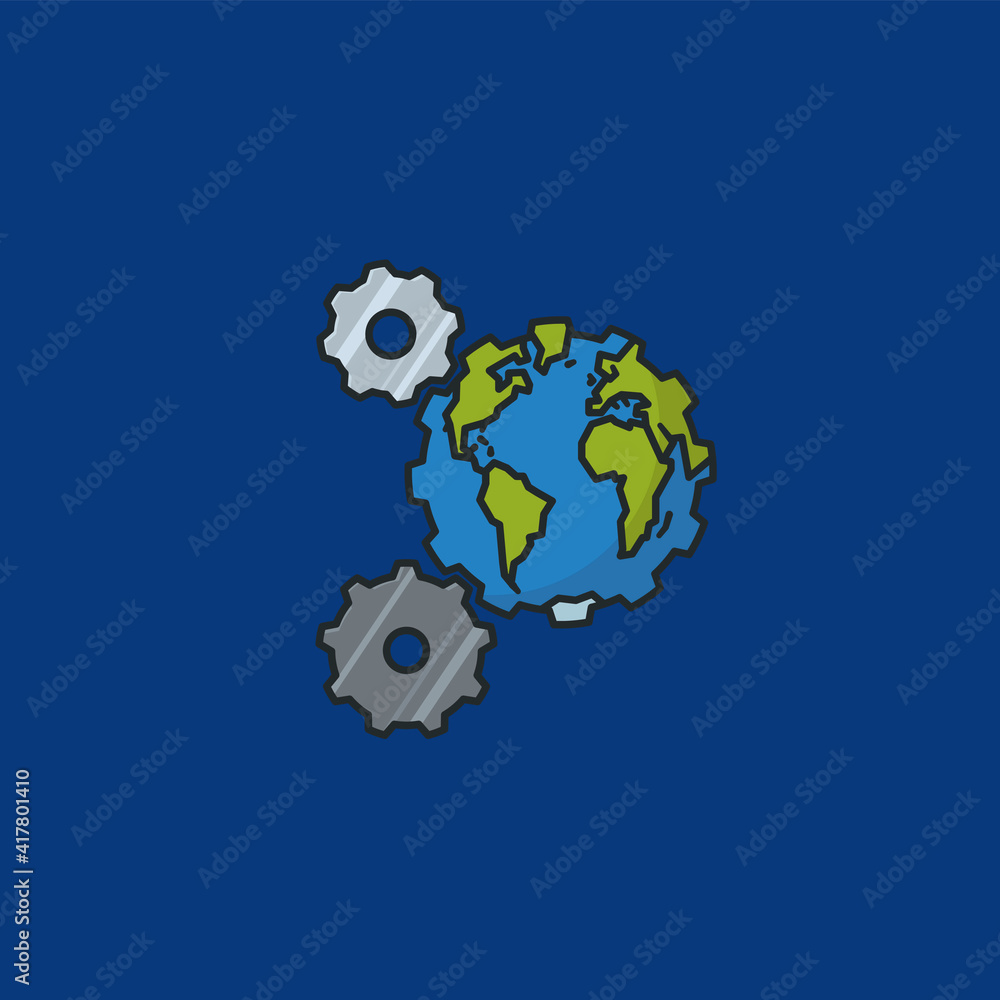 The Earth as a cogwheel in a transmission vector illustration for World Standards Day on October 14 The Earth as a cogwheel in a transmission vector illustration for World Standards Day on October 14