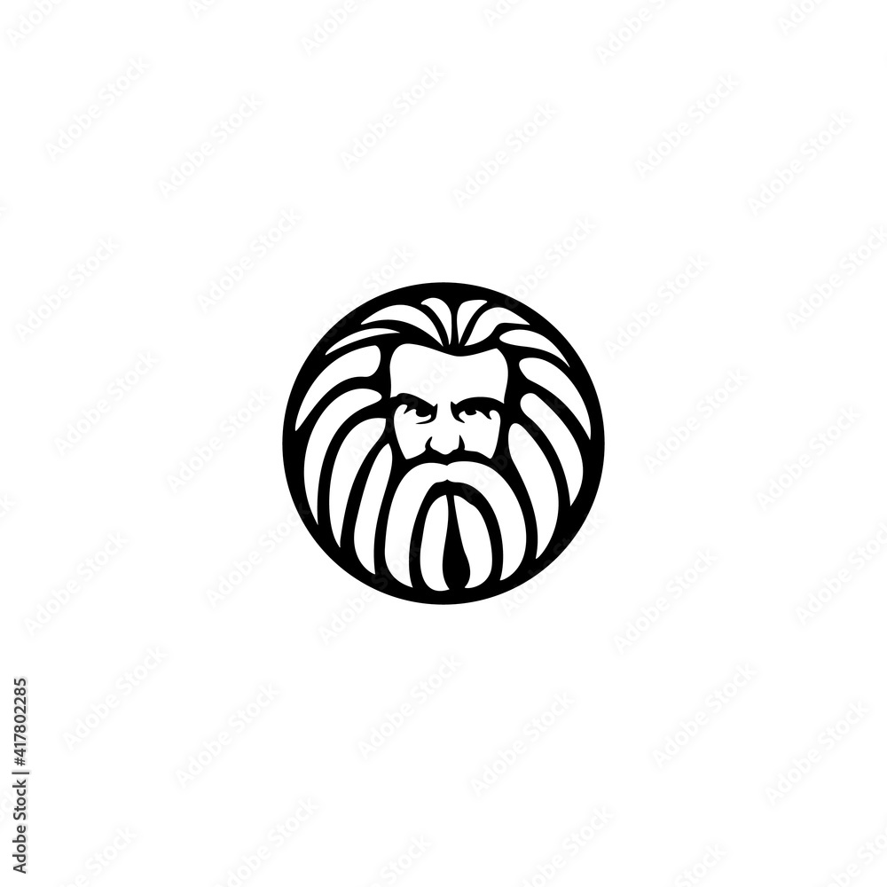 Ancient Greek God Sculpture Philosopher Face like Zeus Triton Neptune
with Beard and Mustache logo design Ancient Greek God Sculpture Philosopher Face like Zeus Triton Neptune
with Beard and Mustache logo design