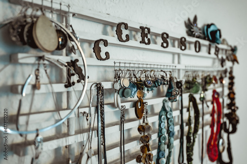 Jewelry on a shelf