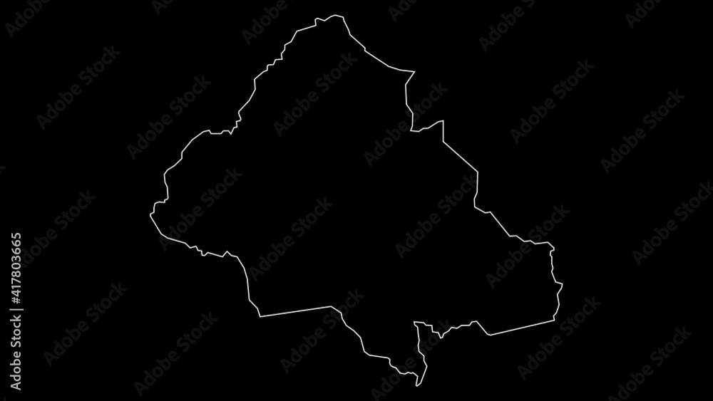 Ngounie Gabon province map outline animation Ngounie Gabon province map outline animation
