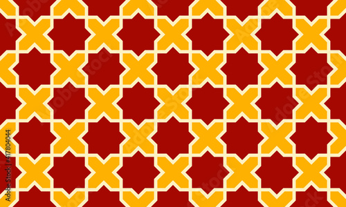 Geometric Islamic Seamless Pattern for decoration greeting card or interior. Vector Illustration.