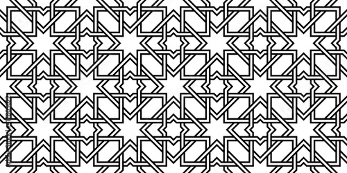 Geometric Islamic Seamless Pattern for decoration greeting card or interior. Vector Illustration.