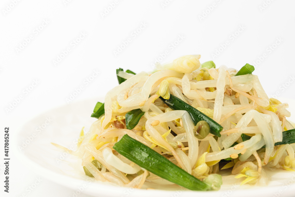 Bean sprouts on a white background