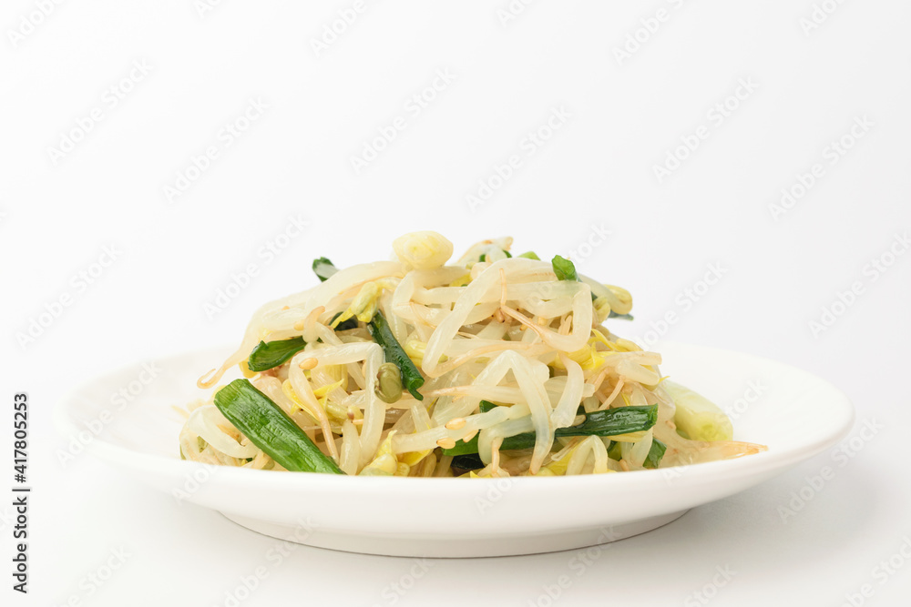 Bean sprouts on a white background Bean sprouts on a white background