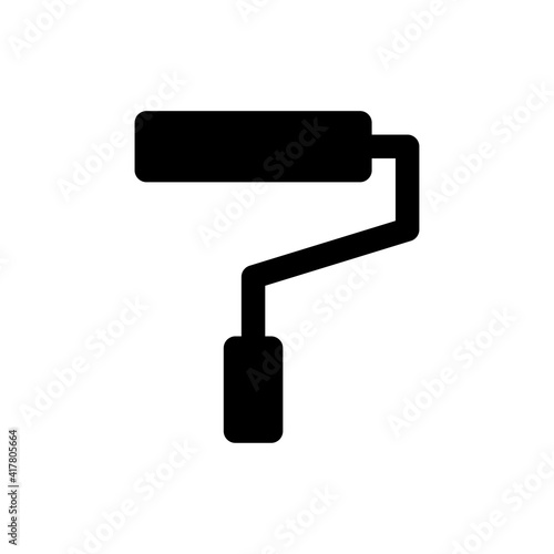 paint roller icon line style vector